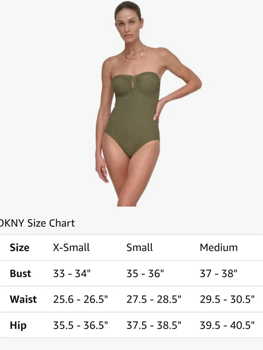 DKNY U-Wire Bandeau One-Piece Swimsuit With Built In Tummy Control - Picture 6 of 10